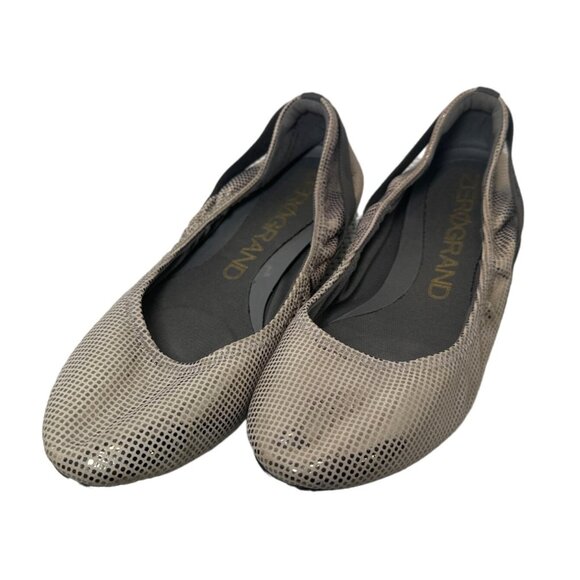 Cole Haan Women 8.5 Zerogrand Ballet Flats Snake Metallic Black Beige Cushion - Picture 1 of 8